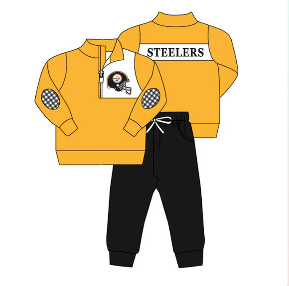 MOQ 3 custom style steelers pullover boys black outfits