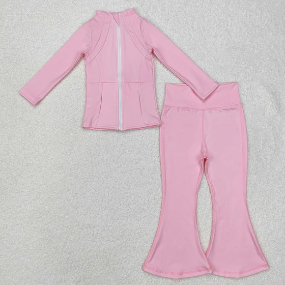 GLP1557 long sleeve pink yoga outfits