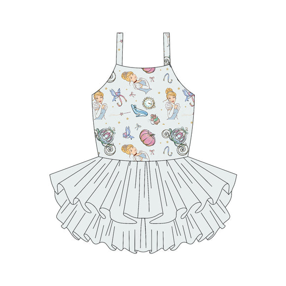 MOQ 3 custom style princess blue tutu dress