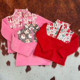 High quality Christmas pink zipper pullover