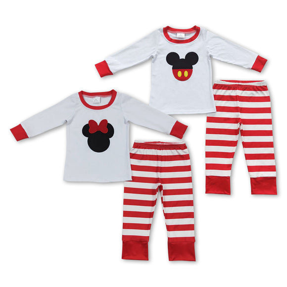 long sleeve embroidery mouse kids outfits