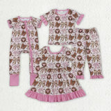 Matching Baby girls bow outfits dress romper short sleeves