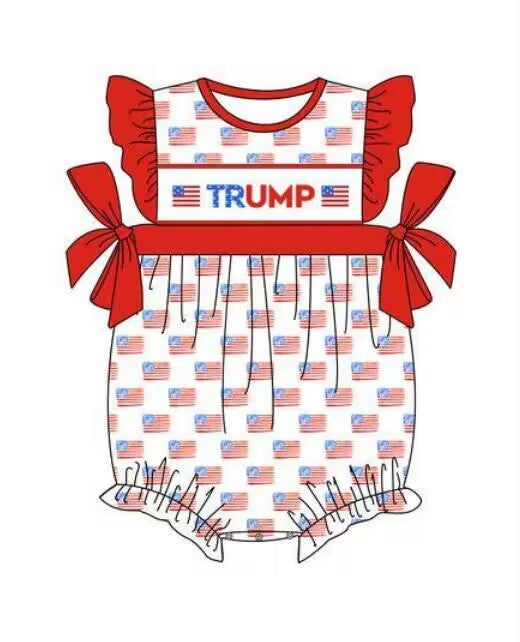 Order Deadline：9th Aug. Split order baby girl patriotic summer bubble