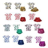 Matching Baby girls colorful CHEER outfits