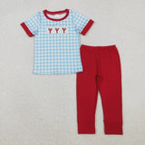 Matching Baby girls boys Mardi Gras lobster outfits short sleeves embroidery