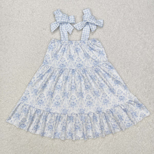 GSD1660 baby Girls blue floral  Dress