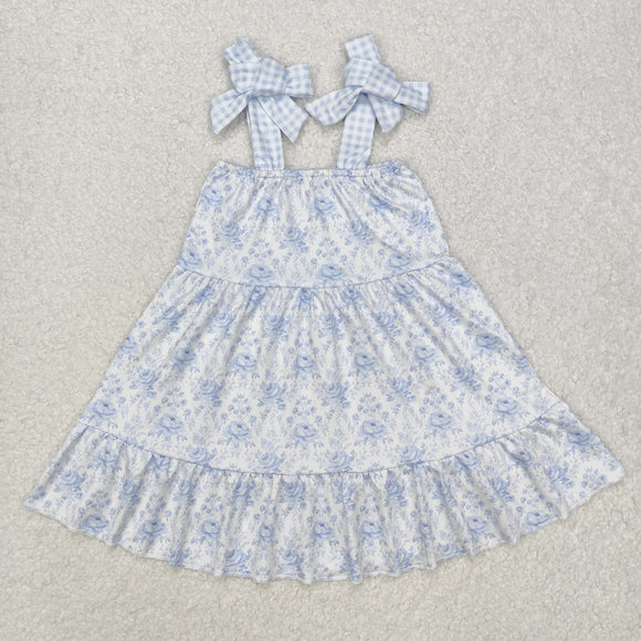 GSD1660 baby Girls blue floral  Dress