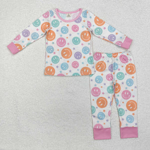 GLP1694  long sleeve smile girls bamboo pajamas