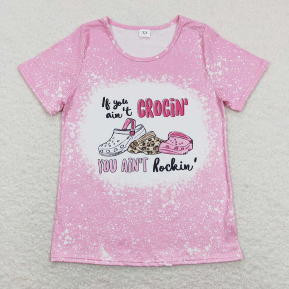 GT0444 --shoes pink short sleeve adult t-shirt