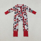 Matching Baby girls Valentine's zipper romper