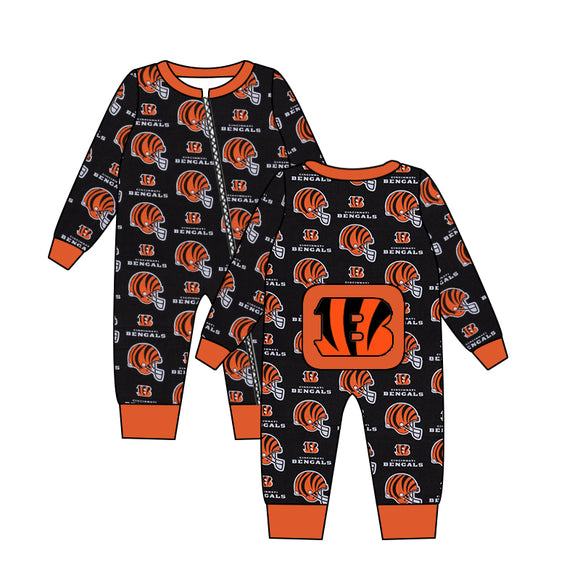 moq 3 custom style  Bengals boy ZIP SLEEPER