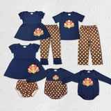 long sleeve embroidery Turley nvy blue kids outfits