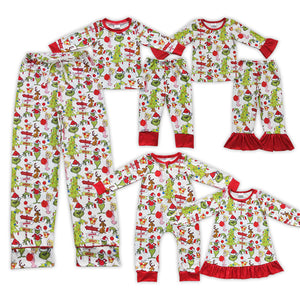 Christmas cartoon  adult and kids pajamas