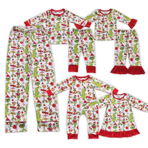 Christmas cartoon  adult and kids pajamas