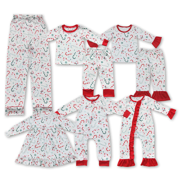 Christmas Candy cane  adult and kids pajamas