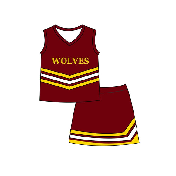 moq 3 custom style wolves girls outfits (There are no shorts inside ）