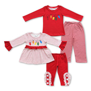 Christmas lights boys and girls outfits