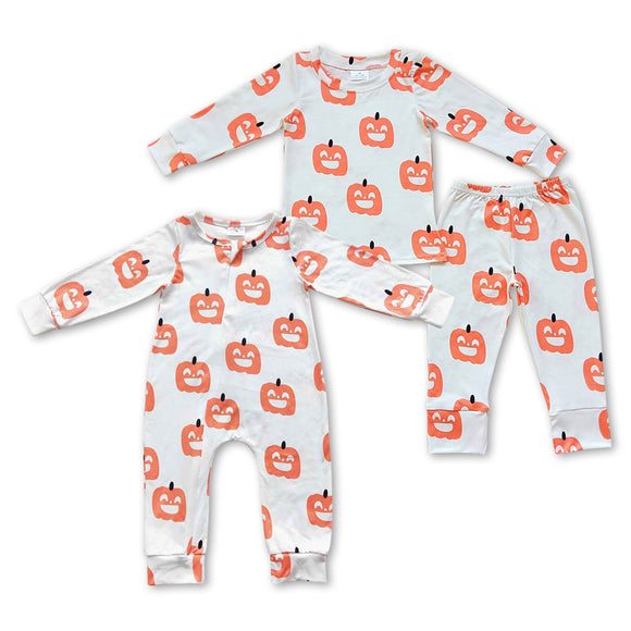 Halloween pumpkin milk silk orange pajamas