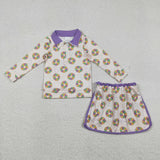 Matching Girls Mardi Gras long-sleeved  long sleeve zipper outfits