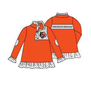 MOQ5 custom style  GIRLS BENGALS pullover