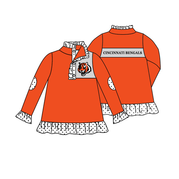 MOQ5 custom style  GIRLS BENGALS pullover