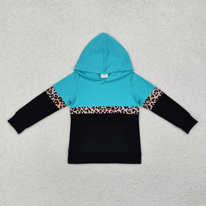 GT0846 long sleeve leopard green milk silk  hoodies