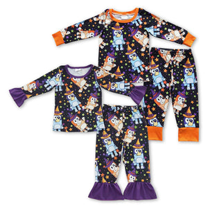 Halloween long sleeve cartoon dog  boys and girls pajamas