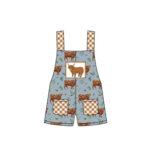 western highland cow baby boy romper