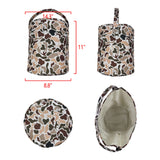 BA0289 brown camo zipper handbag