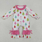 Matching Baby girls Christmas tree bow  romper & set clothing