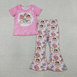 Matching Baby girls kpop short sleeve outfits  Embroidery