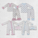 Christmas pink and blue Santa kids pajamas