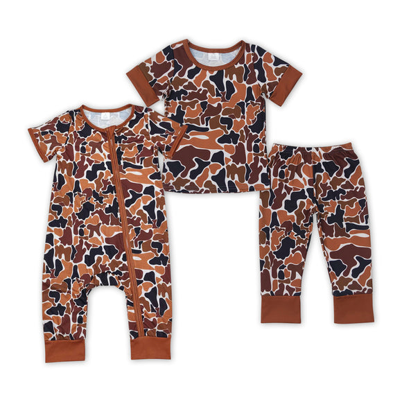 hunting  camo bamboo kids pajamas