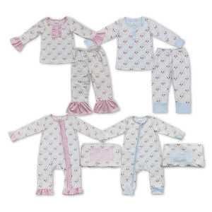 Christmas pink and blue Santa kids pajamas