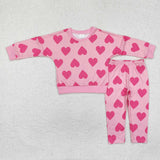 GLP2230 toddler girl clothes love girl valentines day pajamas set