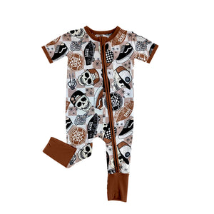 custom style moq  5 skull short sleeve bamboo sleeper