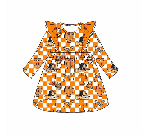 MOQ 3 custom style long sleeve Vols girls dress