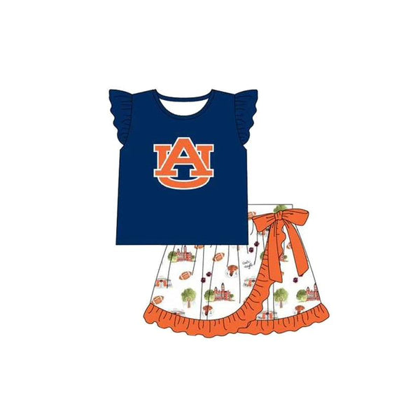 MOQ 3 custom style Auburn Tigers girls set