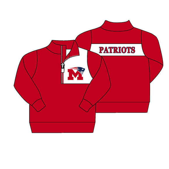 MOQ 3 custom style kids and adult PATRIOTS boy pullover