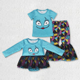 Halloween blue smile blue kids clothing