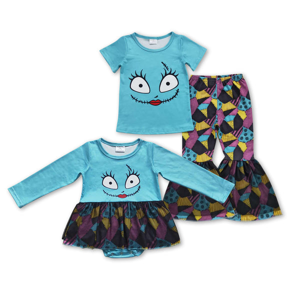 Halloween blue smile blue kids clothing