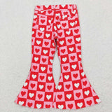 P0324---Pink love plaid jeans