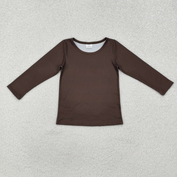 GT0798 long sleeve milk silk brown top