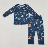 Matching Baby boys Christmas Eve romper pajamas clothing