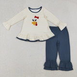 Matching Baby girls Thanksgiving Day Clothing Turkey romper outfits clothing embroidery