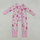 Matching Baby girls Valentine's zipper romper