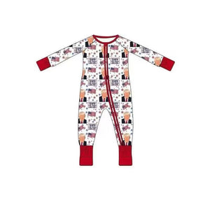 Order Deadline：9th Aug. Split order baby boy patriotic winter romper