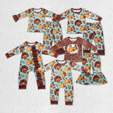 long sleeve Thanksgiving day  boys and girls pajamas