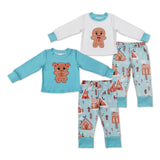 Christmas gingerbread long sleeve kids outfits