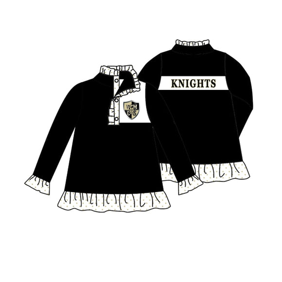 MOQ 3 custom style kids and adult KNIGHTS girls pullover